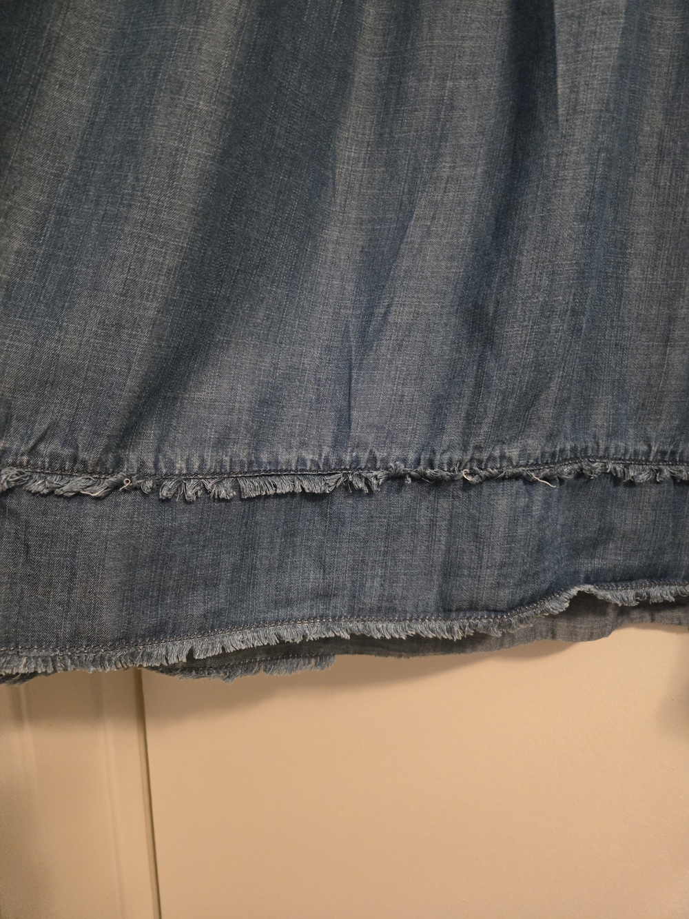 Chico's Blue Denim Tiered V-Neck Dress - Picture 6 of 6